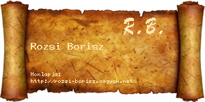Rozsi Borisz névjegykártya